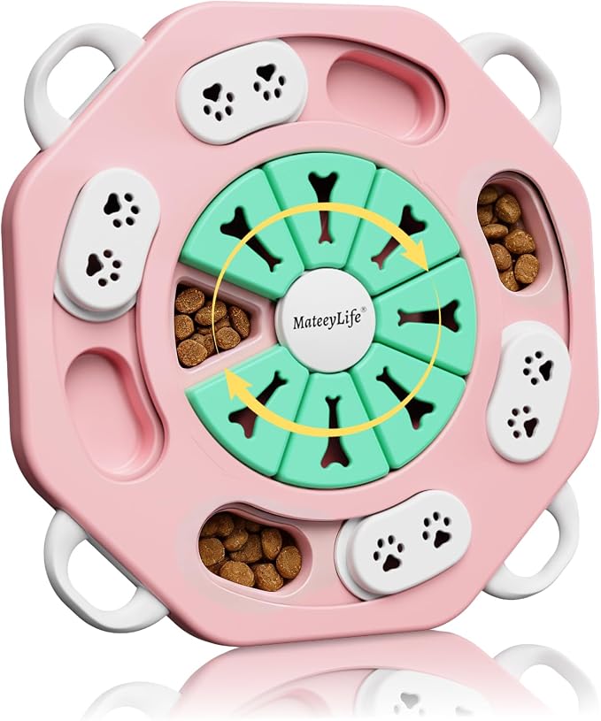 Dog Puzzle Toy for Smart Dogs, Interactive Dog Enrichment Toys,Level2(Pink)