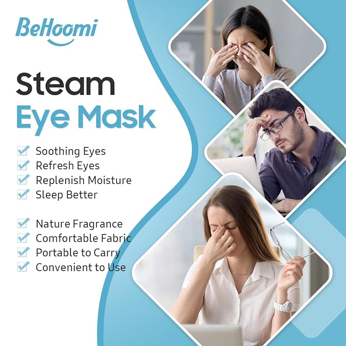 20 Packs Steam Eye Mask, Heated Eye Mask Warm Compress for Eyes, Disposable Self Heating Steam Mask for Home, Sleep, Spa, Travel Essentials & Relaxation Gifts for Women (Jasmine)