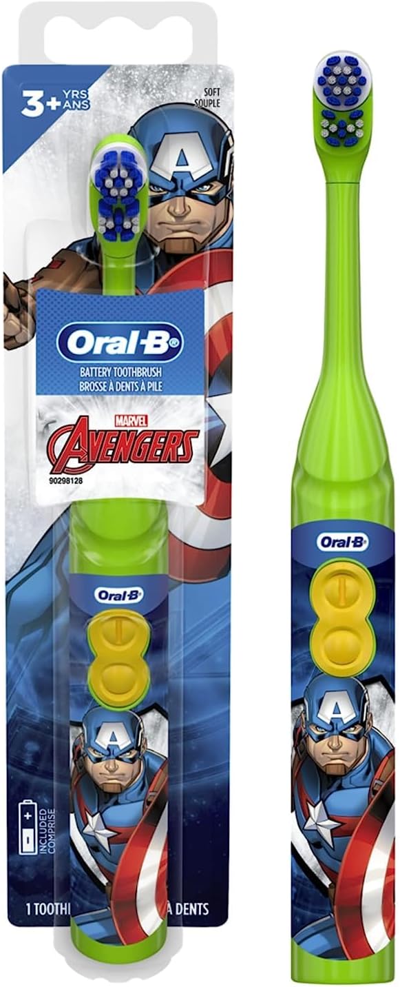 Oral-B Kid's Battery Toothbrush | Marvel's Avengers | Soft Bristles | For Ages 3+ | Pack of 2
