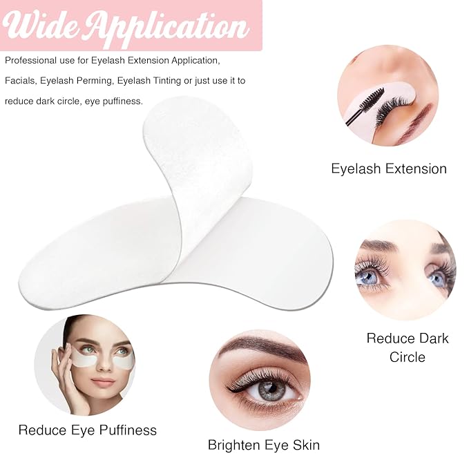GreenLife 400 Pairs 100% Natural Eyelash Extension Under Eye Gel Pads patches kit Collagen Aloe Vera Hydrogel Eye Patches Eyelash Extension Supplies Tools, Lash Extension Supplies (100 200 400 Pairs)