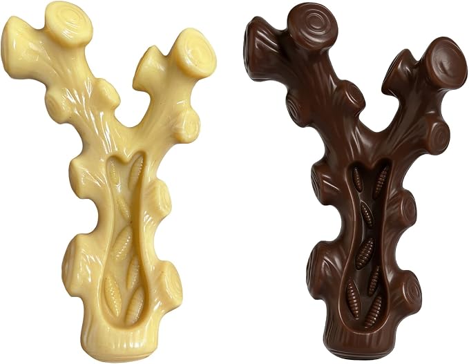 SIHRMIU 2 Pack Dog Chew Toys for Aggressive Chewers,Boredom and Stimulating Best Dog Toys for Medium/Large Breed,Tough Almost Indestructible Dog Bones for Teeth Cleaning and Training