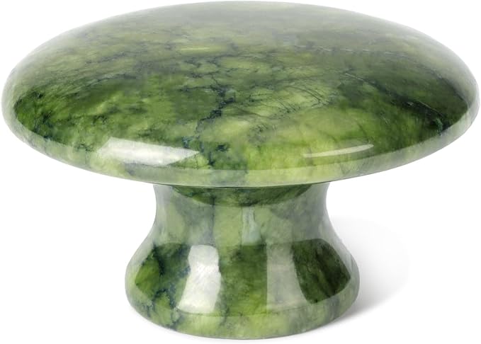 gemshan Mushroom Massage Tool,Natural Aventurine Jade Massage Stone for Relaxing Massage House SPA Heat The Cold