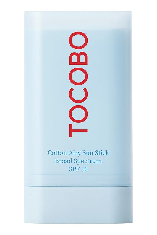 Cotton Airy Sun Stick SPF 50 Broad Spectrum Korean Matte Sunscreen Stick for Face - Travel Size Sebum Control Sunblock -Vegan, Lightweight, Non-Sticky 0.67 oz