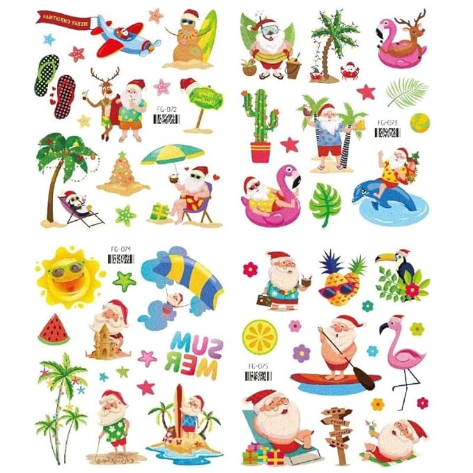 Christmas Temporary Tattoos for Kids and Adults, Holiday Santa Reindeer Snowflake Body Stickers, Xmas Party Favors Decorations.01