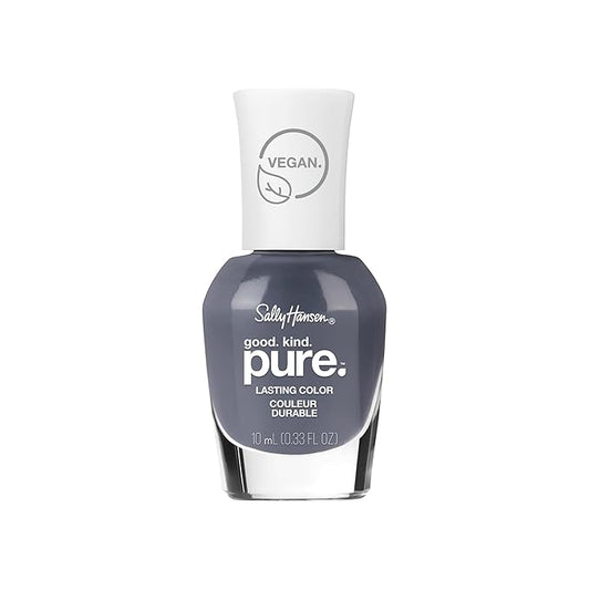 Sally Hansen Good. Kind. Pure. Nail Polish | Plant-Based, Vegan, 16-Free Formula | Opaque, Shiny | 395 Nightfall | Grey Navy Nail Color
