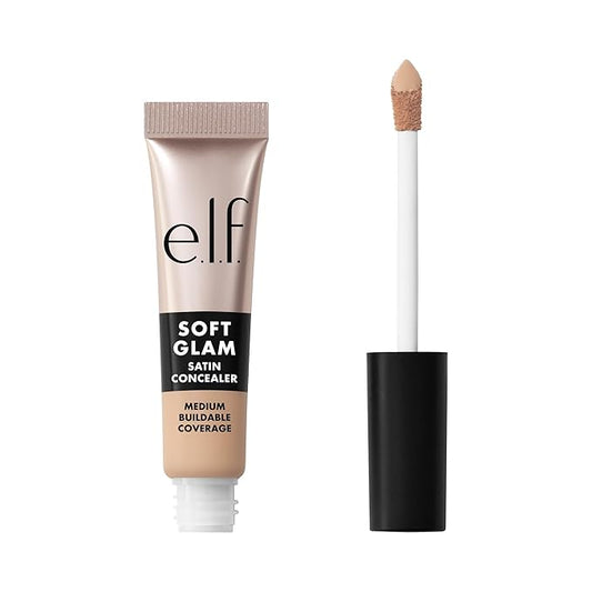 e.l.f. Soft Glam Satin Concealer, Medium Coverage For Blemishes & Under-Eye, Crease-Resistant, Long Lasting, Vegan & Cruelty-Free, 20 Light Cool