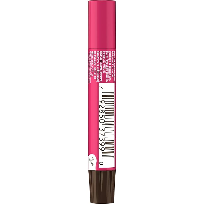Burt's Bees Shimmer Lip Tint Set, Tinted Lip Balm Stick, Moisturizing for All Day Hydration with Natural Origin Glowy Pigmented Finish & Buildable Color, Rhubarb (4-Pack)