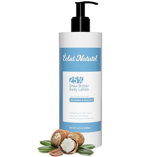 Shea Butter Hand and Body Lotion, with Vitamin E Niacinamide Ceramide Moisturizer for Dry Skin, 25% Shea Butter Brightening Moisturizing Lotion for Hands and Body, 10.15 Fl Oz