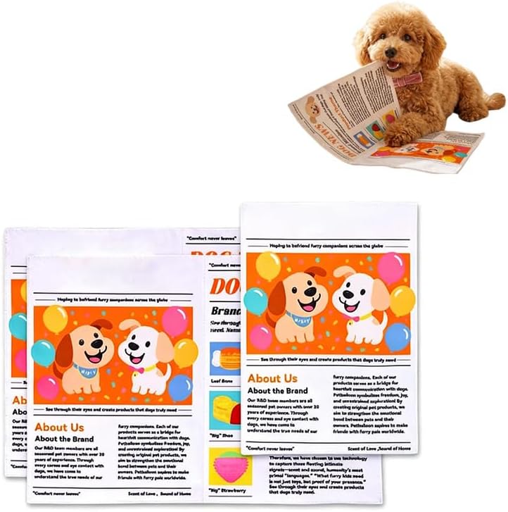2 Pack Newspaper Dog Toy Crinkle Dog Toy with Durable Oxford Fabric 2 Sets