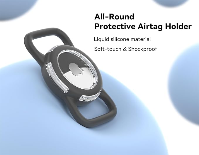 Waterproof AirTag Holder for Dog Collar, Soft Slide-On Dog AirTag Holder | Full-Body Protection, No-Dangle Fit, Ultra-Durable, Lightweight, Tool-Free Installation, Clear Cover, Fits Dog & Cat Collars