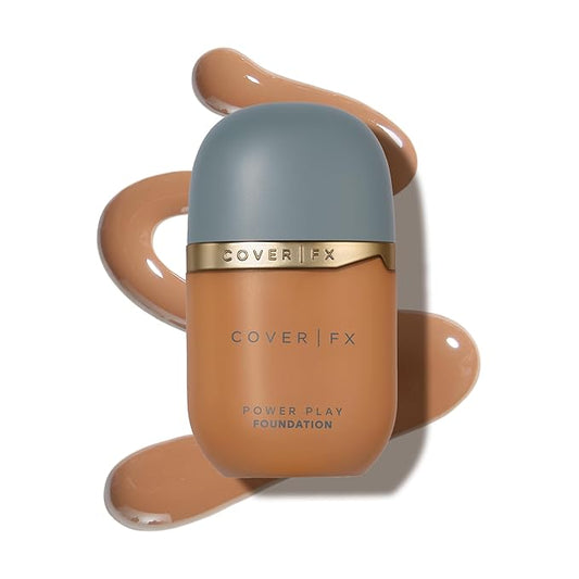 COVER FX Power Play Foundation - Shade T4 - Buildable Full Coverage - Waterproof Sweat-Proof Transfer-Proof - Natural Matte Finish - All Skin Types