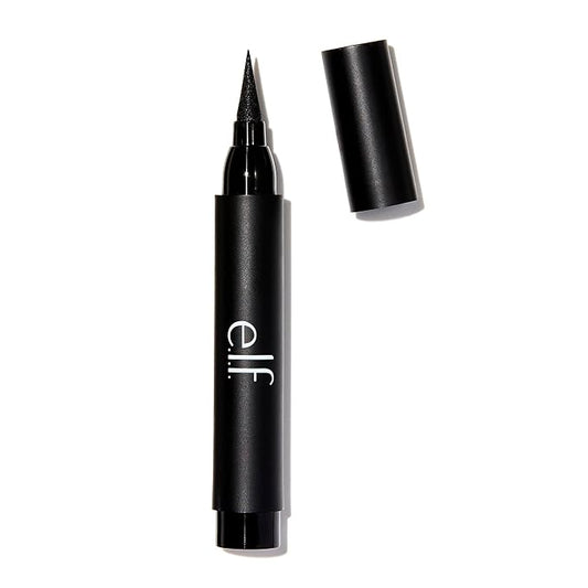 e.l.f. Intense Ink Eyeliner, Enhances The Lash Line With Rich & Long-Lasting Color, Tip For Precise Application, Vegan & Cruelty-Free, Blackest Black