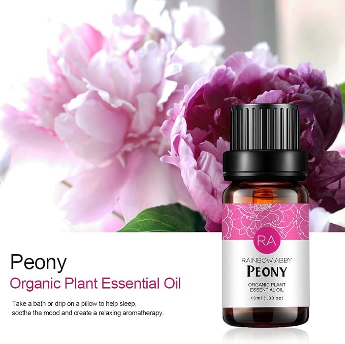 2-Pack Peony Essential Oil 100% Pure Oganic Plant Natrual Flower Essential Oil for Diffuser Message Skin Care - 10ML
