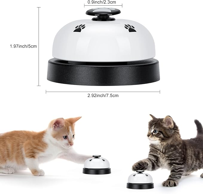 JEXCULL Pet Training Bells, 2 Pack Dogs Bell for Door Potty Training and to Ring to Go Outside Communication Device Dog AgilityTraining Equipment Interactive Toys (White)