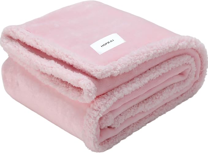 Dog Blanket, Waterproof Reversible Sherpa Fleece Throw Blanket, Furniture Cover for Bed, Couch, Sofa Protection from Liquid Pee and Pet Fur of Puppy, Cat (Pink S28*39inches)