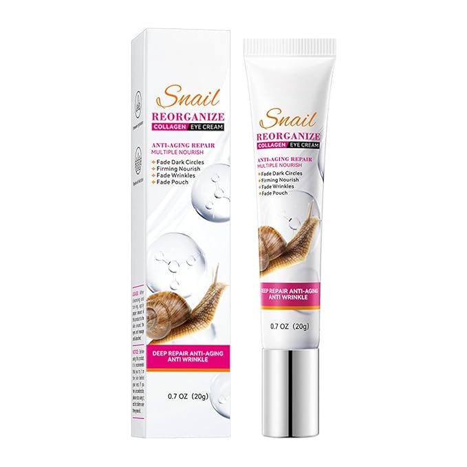 Eye Cream for Dark Circles and Puffiness - Anti Aging Eye Cream for Wrinkles and Fine Lines, Hydrating Under Eye Cream with Snail Secretion Filtrate & Hydrolyzed Collagen, 0.7oz