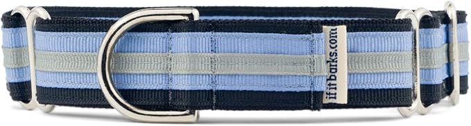 If It Barks 1" Martingale Collar for Dogs, Adjustable Nylon, USA Made, Small, Black Ice