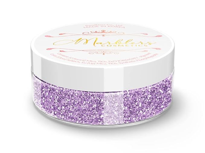 MARBLERS Twinkle Face & Body Glitter [Light Purple] 0.18oz (5g) | Fine | Non-Toxic | Vegan | Cruelty-Free | Festival, Rave & Party Makeup | Eye, Hair, Nail Polish, Eyeshadow | Nail Art | Gel Nail