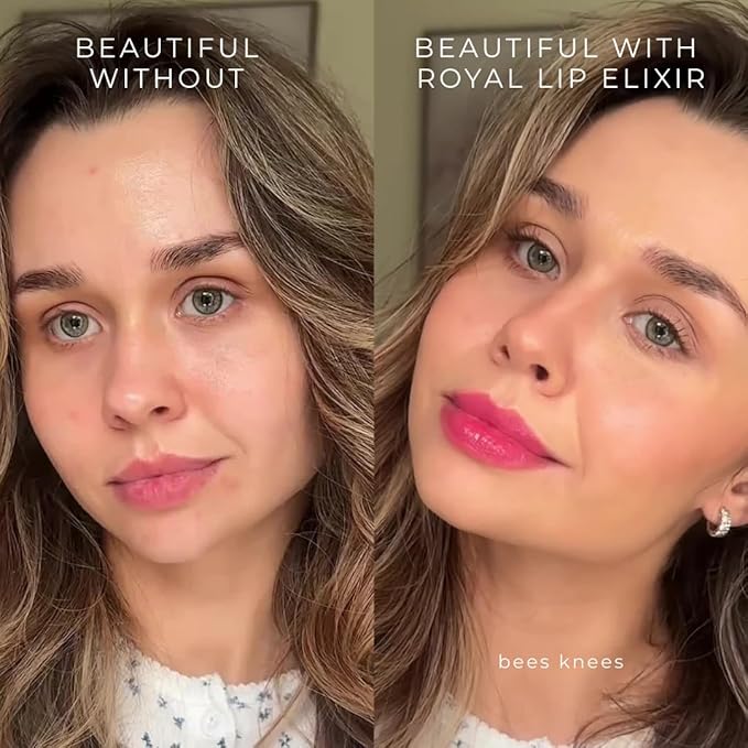 Honeybee Gardens Royal Lip Elixir Ruby Nectar, Hydrating and Non-Sticky Liquid Lip Color, Vegan, Cruelty-Free Beauty