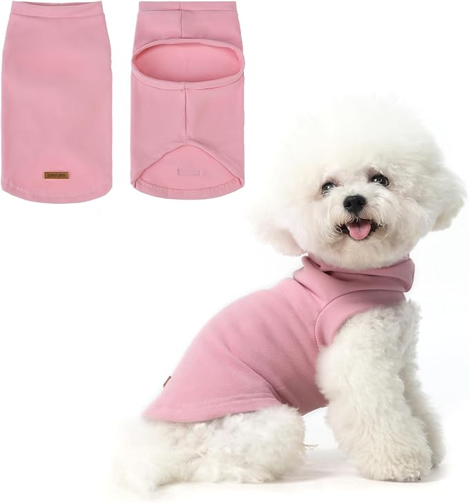 Cat Sweater Warm Fleece Pet Clothes for Cats Only | Soft Cat Vest Puppy Hoodie Coat, Fall Cold Winter Sweatshirt Pullover Clothing also for Small Dogs, Pink L