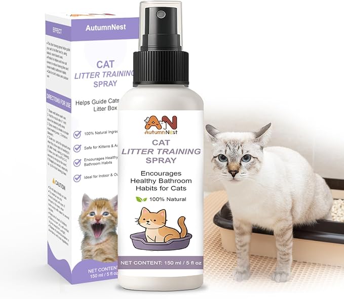 Cat Litter Training Spray, 150ml Litter Box Attractant for Cats & Kittens | Natural attractant helps guide cats and kittens to the litter box for easier training, retraining, and new-home transitions.