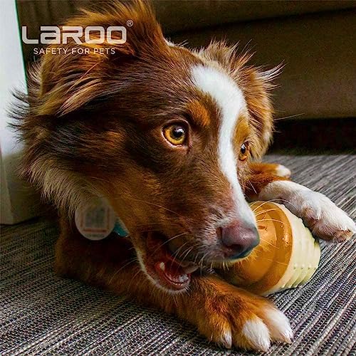 LaRoo Dogs Toys for Summer Cooling, Frozen Dog Toys, Full with Water Frozen, Prevention of Heat Stroke Upgraded Teething Chew Toy (Ice Cream Shape-Green).