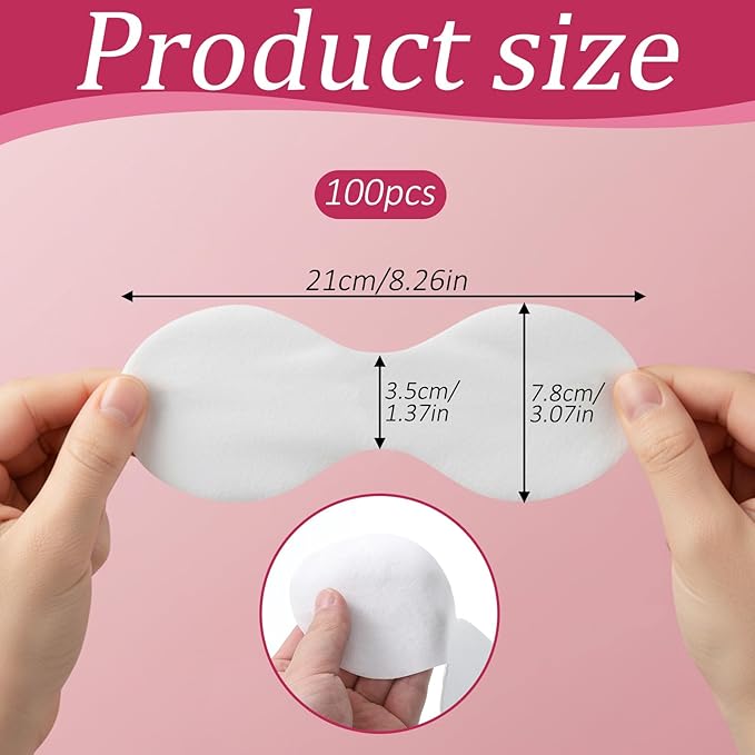 100PCS Disposable Non Woven Eye Care, Eye Covers for Facials Cotton Paper Facial Eyes Pads Spa DIY Clear Eyes Mask Paper Beauty Sheets for Facial Treatments, Skincare Spa, Home Beauty Wet Compress