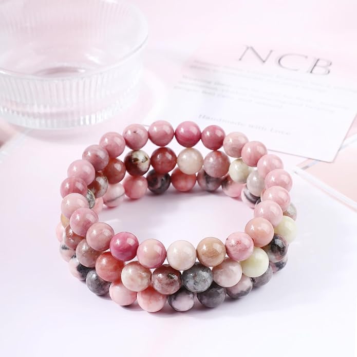 NCB 2.3-Piece 4mm Natural Crystal Gemstone Stretch Bracelets – Handmade Reiki Energy Healing Jewelry for Meditation,Yoga, Unisex