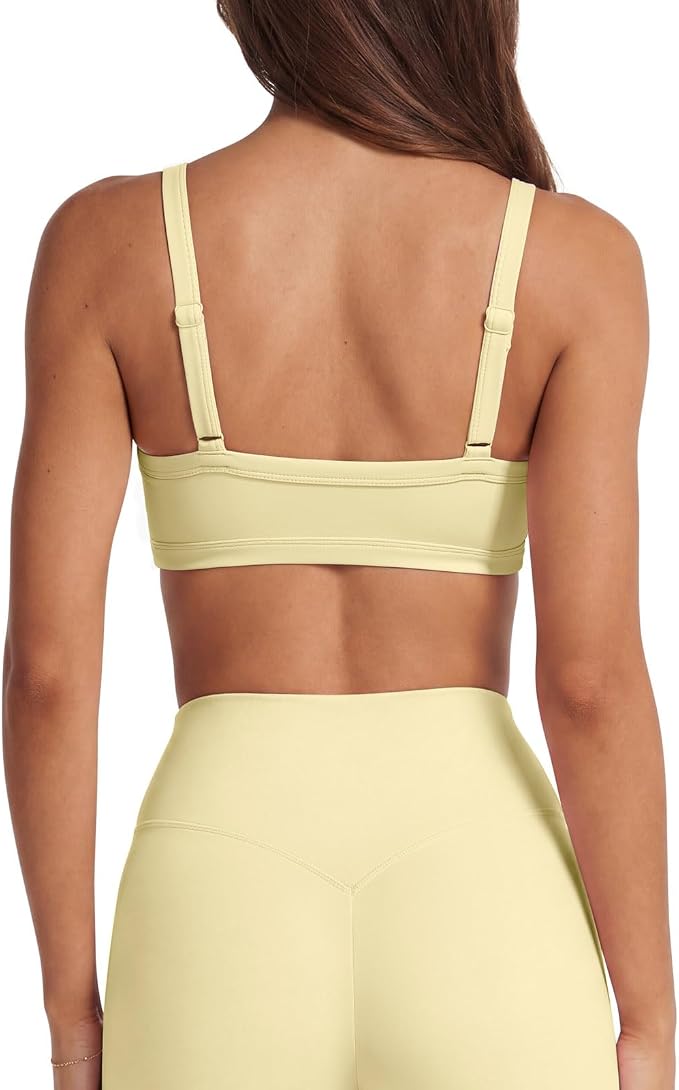 SUUKSESS Women Padded Workout Sets Adjustable Straps Sports Bra Tummy Control Biker Shorts