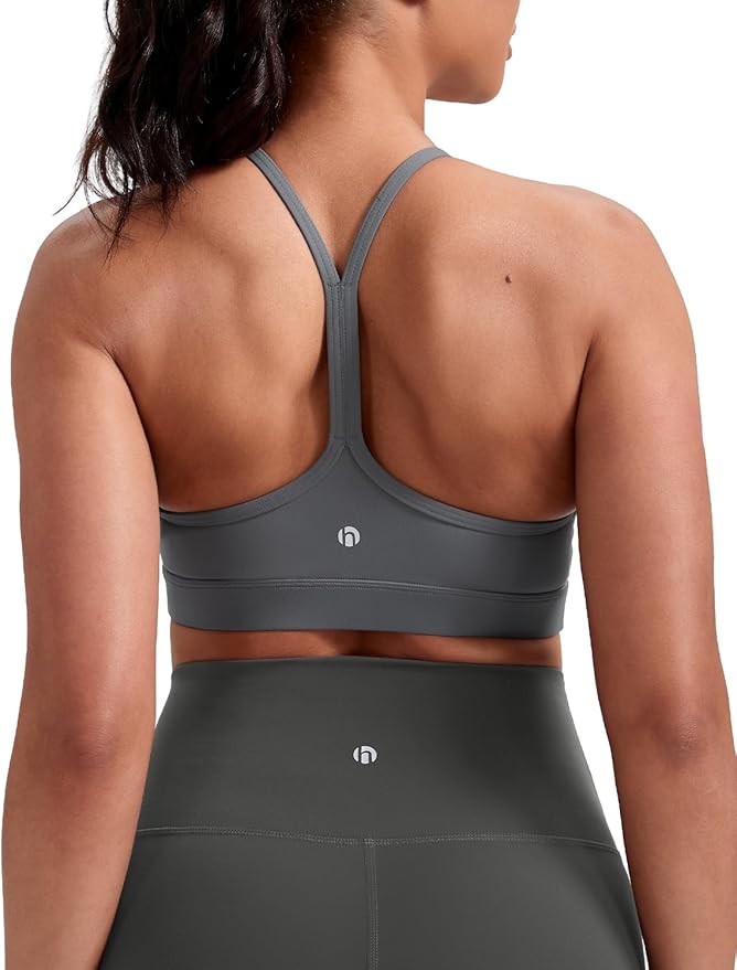 HeyNuts to Freest Womens Y Back Sports Bra, Spaghetti Strap Racerback Low Impact Workout Yoga Tops Padded A-C Cups *Updated