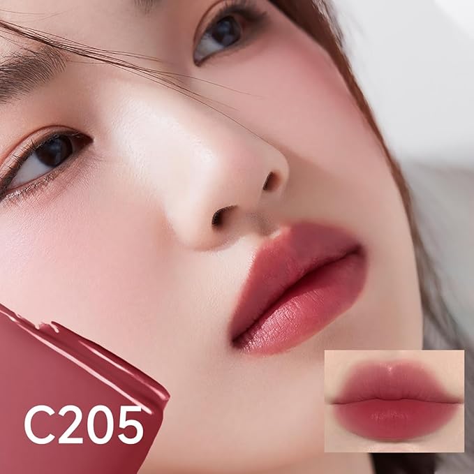 CARSLAN Hydrating Lip Serum Cream, Longlasting Moisturizing, Lightweight Lip Gloss, Semi-Matte Lipstick with Vitamin E, Crithmum Maritimum Essential oil, C205