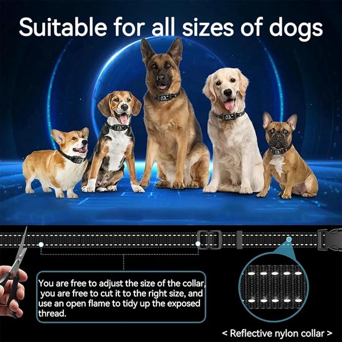 Dog Bark Control Collar, Smart Anti-Barking Collars, Rechargeable, Anti-Barking Training Collars, Three Anti-Barking Modes, Barking Collars for Large, Medium and Small Dogs (Waterproof ipx7)