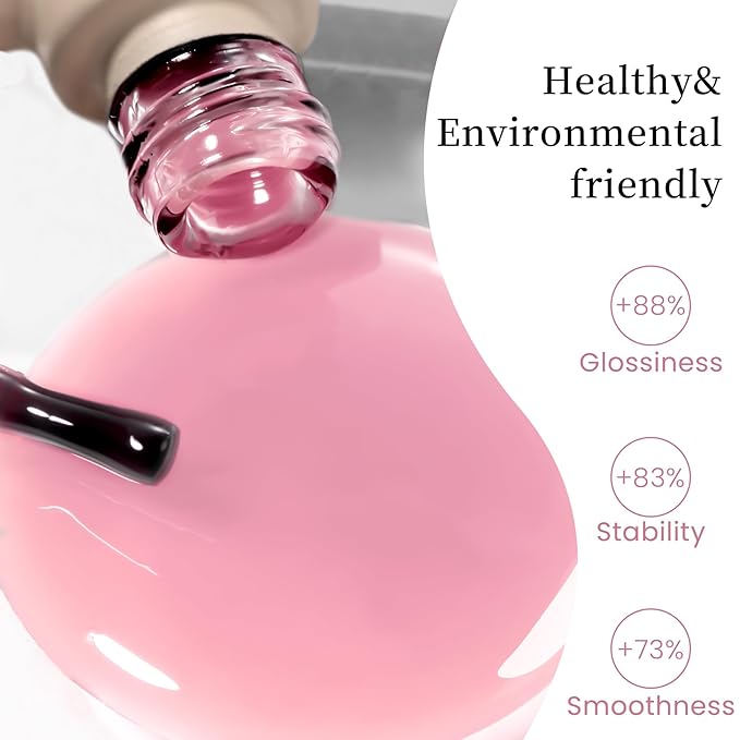 MAYCHAO Jelly Gel Nail Polish -15ML Jelly Pink Gel Polish Soak Off UV LED Pink Nail Polish for DIY Manicure Home Salon Nail Art, 0.5 OZ