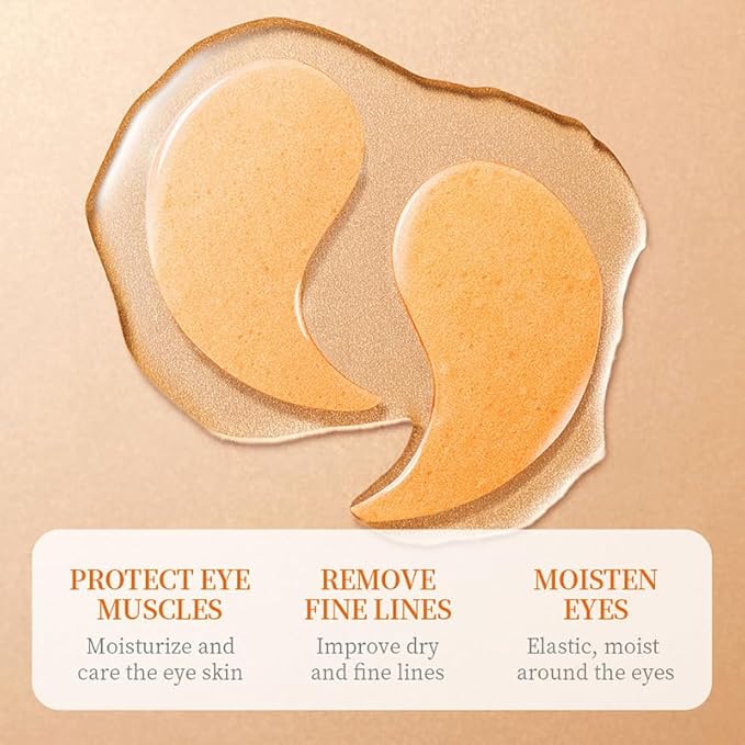 Vitamin C Power Brightening Hydra-Gel Eye Patches, Collagen Hydrating Under Eye Pads, Improve Dark Circles, Eye Lines, Eye Bags, Replenishing Eye Patches for Dark Circles, Under Eye Bags Treatment