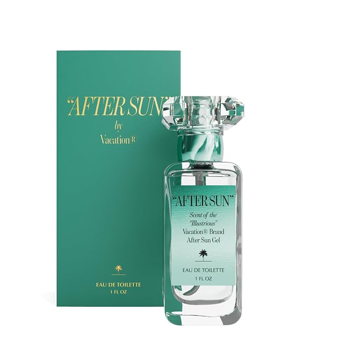 VACATION AFTER SUN Eau de Toilette Sunscreen, Blends Notes of Classic Aloe Vera Gels, Fresh Tropical Perfume, Unisex Scent of Summer Nights, Travel Size, 1 Fl. Oz.
