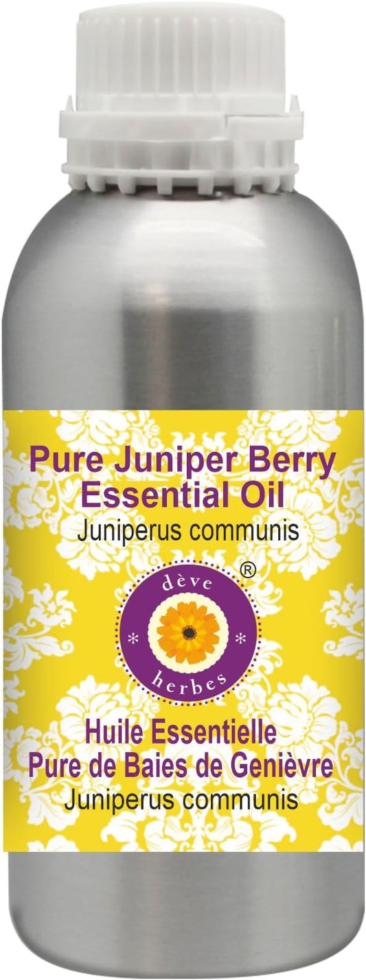 Deve Herbes Pure Juniper Berry Essential Oil (Juniperus communis) Steam Distilled 630ml (21 oz)