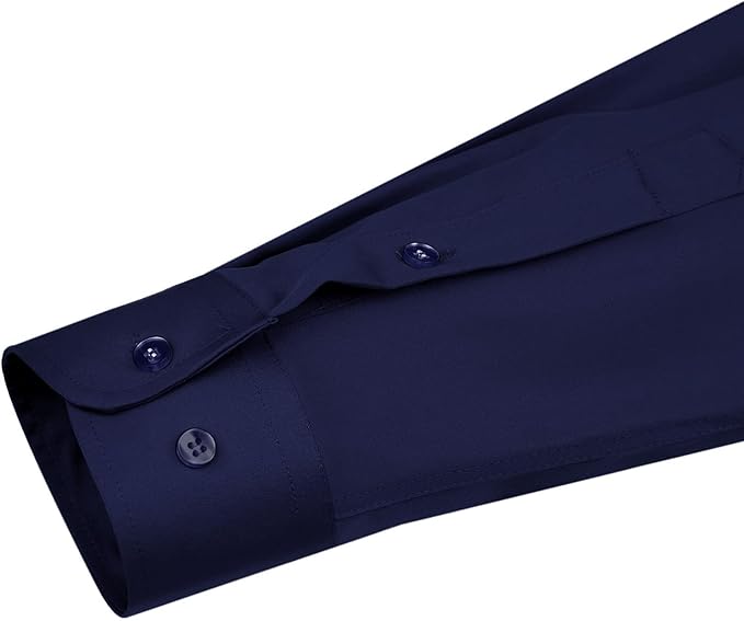 J.VER Men's Dress Shirts Solid Long Sleeve Stretch Wrinkle-Free Formal Shirt Business Casual Button Down Shirts