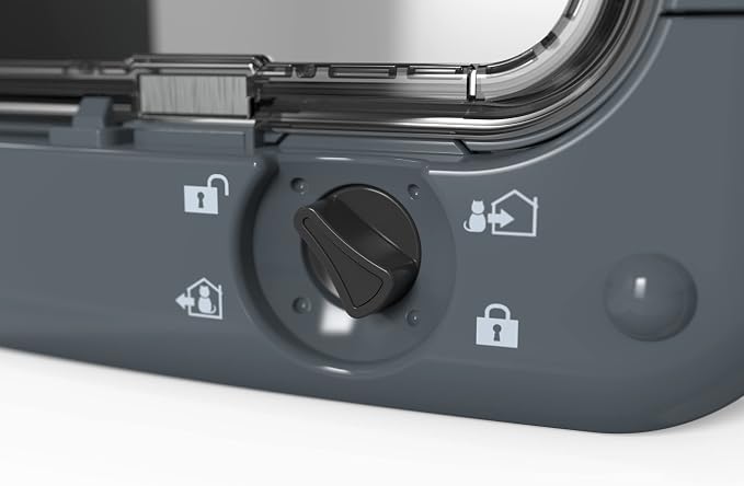Closer Pets Microchip Activated Cat Flap (360) - For Small to Medium Cats, Accommodates up to 30 Pets, for Single/Multiple glazing, UPVC, walls and Wood, Grey
