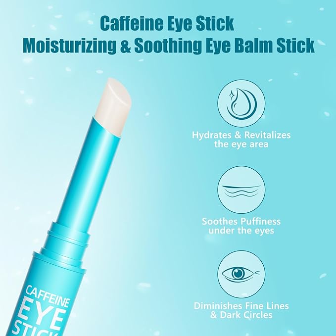 Soulight Caffeine Eye Stick, Anti-Aging Eye Balm, Advanced Revitalizing Eye Cream for Wrinkles, Dark Circles, Puffiness & Bags Under Eyes - Retinol Eye Cream Moisturizes, Softens & Nourish Skin