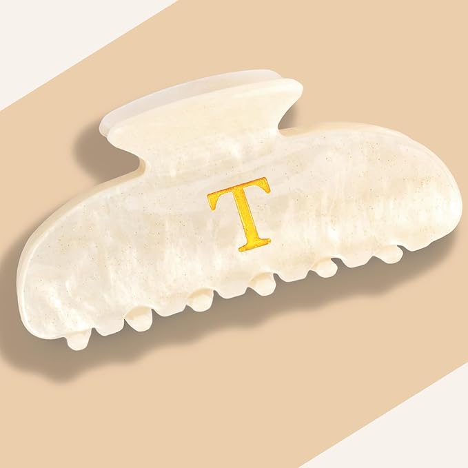 Acrylic Letter "T" Claw Clips for Women, Cute Personalized Hair Clip for Trendy Custom Hair Accessories for Thin Thick Hair