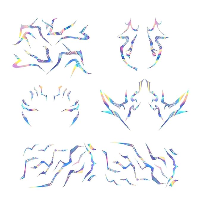 Full Body Temporary Tattoo Set (8 PCS) – Waterproof Holographic Body Art Stickers for Festival, Cosplay, Party & Fashion Looks – Long Lasting & Easy to Remove (Aurora Shine)