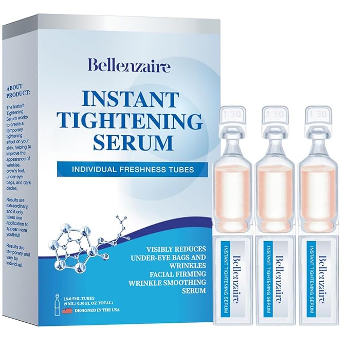 Instant Under-Eye Tightening Serum – Removes Eye Bags, Puffiness, Wrinkles & Dark Circles; Temporary Firming & Lifting Treatment Cream, 18 Tubes (0.5 ml Each)