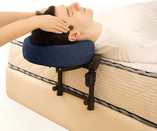 Massage Headrest for Bed, Adjustable Massage Face Cradle at Home, Portable Massage Table Kit for Sleeping Mattress, Face Down Pillow After Eye Surgery (Blue Basic Set)