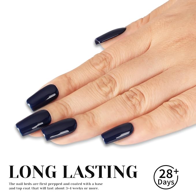 Midnight Dark Blue Gel Nail Polish, 15ML UV/LED Soak Off Indigo Blue Gel Polish for Manicure Salon or DIY Nail Art at Home - GP0059