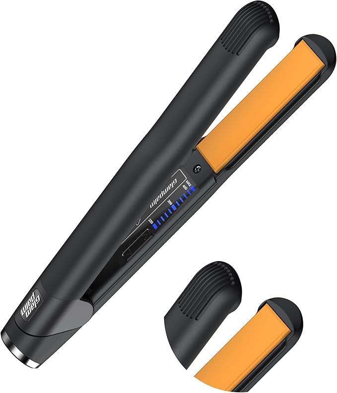 GLAMPALM Hair Straightener 1" Ceramic Flat Iron Infused with Vita C, Korea's No.1 Professional Salon Tool with 3D Swivel Cord & Dual Voltage,11 Heat Settings(220°–450°), 25s Fast Heat-Up (GP201)