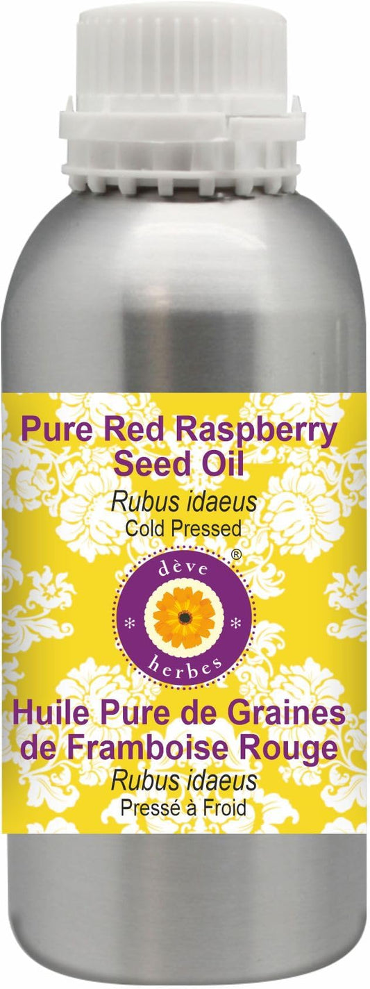 Deve Herbes Pure Red Raspberry Seed Oil (Rubus idaeus) Cold Pressed 1250ml (42 oz)