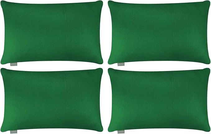 4-Pack 100% Cotton Lumbar Comfortable Solid Decorative Throw Pillow Case,Thmyo Rectangle Cushion Cover Pillowcase Sublimation Blank Pillow Covers DIY Pillow Covers(12x20inch/30x50cm, Christmas Green)