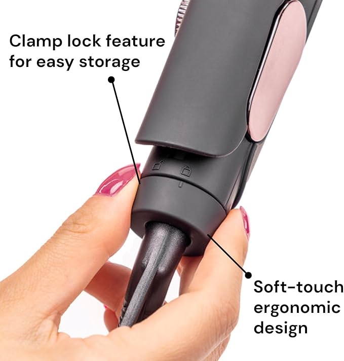 L'ANGE HAIR Le Titane Titanium Flat Iron | Hair Straightener with Curved Edges for Versatile Styling | Dual Voltage Flat Iron with Infrared Heat & Adjustable Temperature | 1.75" Black