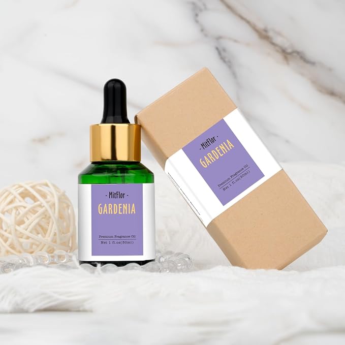 Gardenia Fragrance Oil, MitFlor 30ml Floral Essential Oils for Diffuser, Soap & Candle Making, Premium Aromatherapy Diffuser Oil, Floral Scents for Home Fragrance