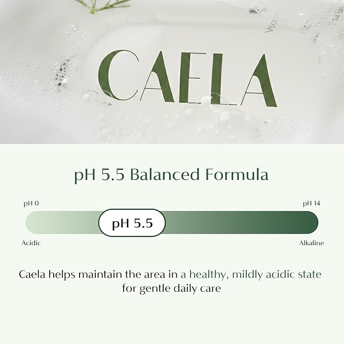 CAELA Feminine Wash Gel Fairgreen, pH-Balanced Intimate Cleanser for Women, Triple Lactobacillus Ferment Complex, Vegan K-Beauty with Green Tea & Mugwort, Sulfate-Free, 6.76 Fl Oz